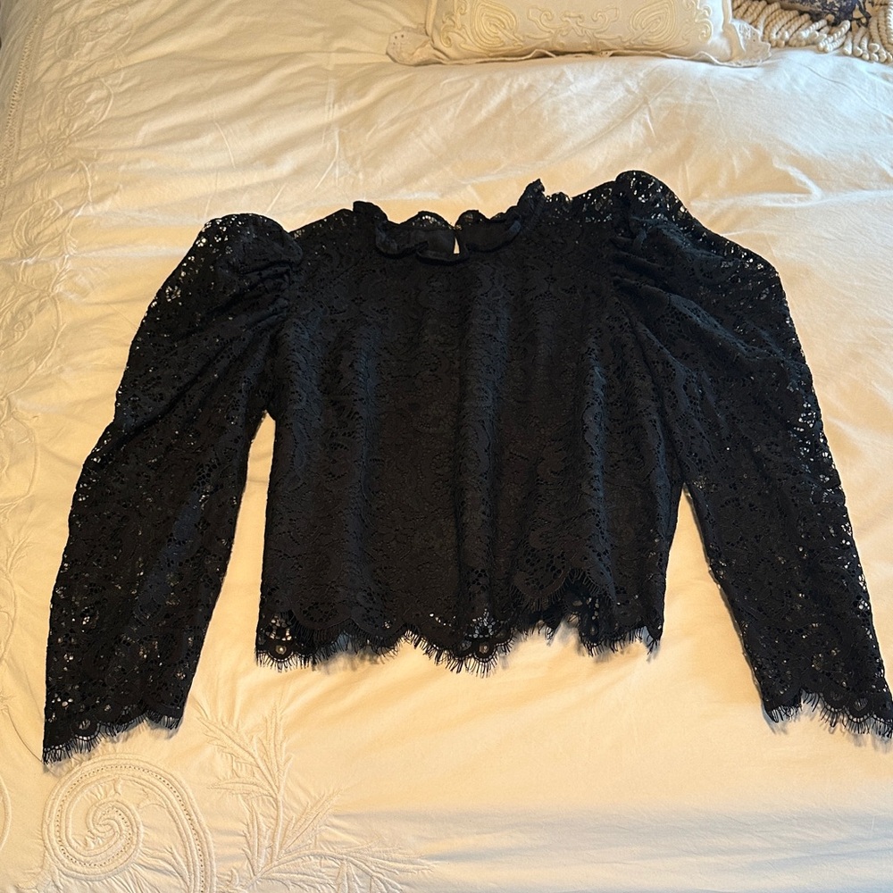 Lilly Pulitzer Black Lace Blouse